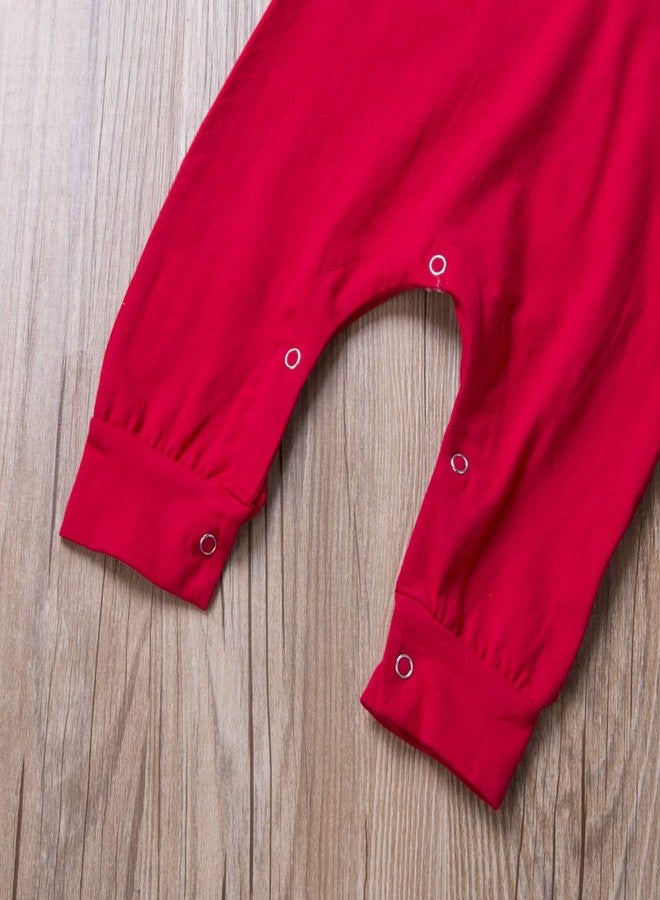 Gureui Newborn Baby Boy Girl Christmas Outfit Elf Costume with Hat Toddler Infant Long Sleeve Romper Onesie (A Red, 6-12 Months) - Image 4